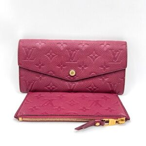 Authentic LV Louis Vuitton Monogram Empreinte Sarah Bifold Long Wallet W/ Insert